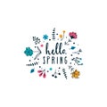 Hello spring inspirational card with lettering
