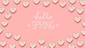 Hello Spring message with many heart dishes