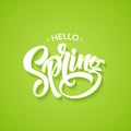 Hello Spring phrase lettering. Hand drawn calligraphy. Vector illustration Royalty Free Stock Photo