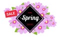 Hello spring season time, sales season banner or poster