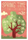 Hello spring seasonal banner design template Royalty Free Stock Photo