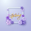 Hello Spring. Seasonal cover design. Royalty Free Stock Photo