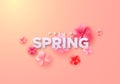 Hello Spring sign with paper flowers