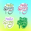Hello spring text color background Royalty Free Stock Photo