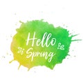 Hello spring text plate vector. Hello spring text plate vector, background for banner, sale, ad, card. Watercolor Hello