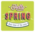 Hello spring typographic design.