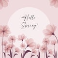 Hello spring - Vector dusty pink beautiful flowers with background