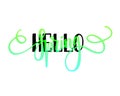 Hello Spring vector lettering design layout. Seasonal greetings, happy time Royalty Free Stock Photo