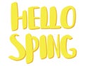 Hello Spring volumetric lettering