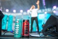 Hello Stadium tour 2019 of Antytila band. Hell energy drink as sponsor of concert Royalty Free Stock Photo