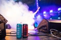 Hello Stadium tour 2019 of Antytila band. Hell energy drink as sponsor of concert Royalty Free Stock Photo