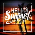 Hello Summer Beach Party Flyer. Royalty Free Stock Photo