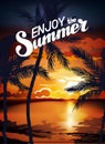 Hello Summer Beach Party Flyer. Royalty Free Stock Photo