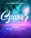 Hello Summer Beach Party Flyer. Vector Design Royalty Free Stock Photo