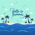 Hello Summer Beach Party Vector Design Royalty Free Stock Photo