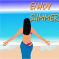 Hello summer Beach Vector Design