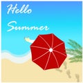 Hello summer Beach Vector Design Royalty Free Stock Photo