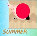 Hello summer Beach Vector Design Royalty Free Stock Photo