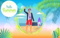 Hello Summer 2017 Businessman Vector Illustration