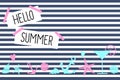 Hello summer card. Cute nautical design