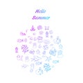 Hello summer collection of icons