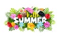 Hello Summer composition vector illustration Royalty Free Stock Photo