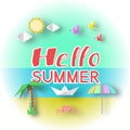 Hello Summer Conceptual Paper Banner