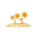 Hello summer and Summer day theme vector image design