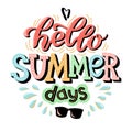Hello summer days lettering