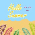 Hello summer four season paradise beach vector ilustration design
