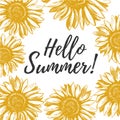 Hello summer greeting card Royalty Free Stock Photo
