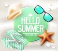 Hello Summer Greeting on Circle Tag Laying