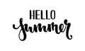 Hello Summer. Hand drawn calligraphy and brush pen lettering.