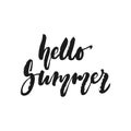 Hello summer - hand drawn seasons holiday lettering phrase isolated on the white background. Fun brush ink vector Royalty Free Stock Photo