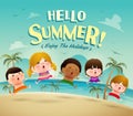 Hello summer holiday! Enjoy the hoilidays. Royalty Free Stock Photo