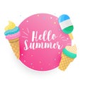 Hello summer icecream background design