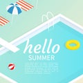 hello summer isometric pool float Beach ball vector Royalty Free Stock Photo