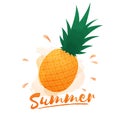 Hello Summer Lettering and pineapple