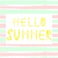 Hello Summer lettering. Summer vector illustration for your business.