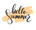 Hello summer lettering. Vector illustration Royalty Free Stock Photo