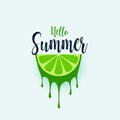 Hello summer lime fruit background