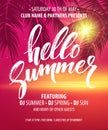 Hello Summer Party Flyer. Vector Design Royalty Free Stock Photo