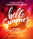 Hello Summer Party Flyer. Vector Design Royalty Free Stock Photo