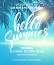 Hello Summer Party Flyer. Vector Design Royalty Free Stock Photo