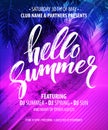 Hello Summer Party Flyer. Vector Design Royalty Free Stock Photo