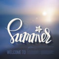 Hello summer poster inscription on a background
