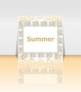 Hello summer poster. summer background. Effects poster, frame. Happy holidays card, happy vacation card Royalty Free Stock Photo