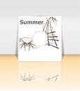 Hello summer poster. summer background. Effects poster, frame. Happy holidays card, happy vacation card Royalty Free Stock Photo