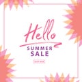 Hello Summer Sale banner vector heading design for banner or pos