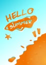 Hello summer in sand beach background vector design Royalty Free Stock Photo